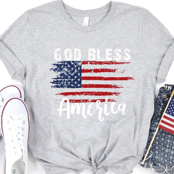 God Bless America Distressed Flag T-shirt