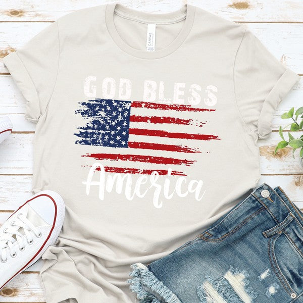 God Bless America Distressed Flag T-shirt