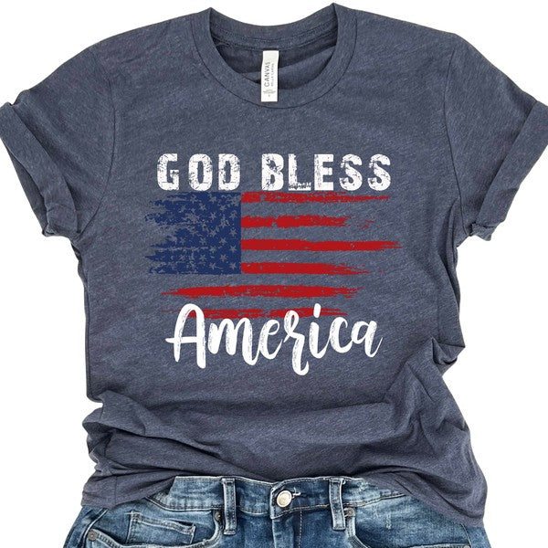 God Bless America Distressed Flag T-shirt