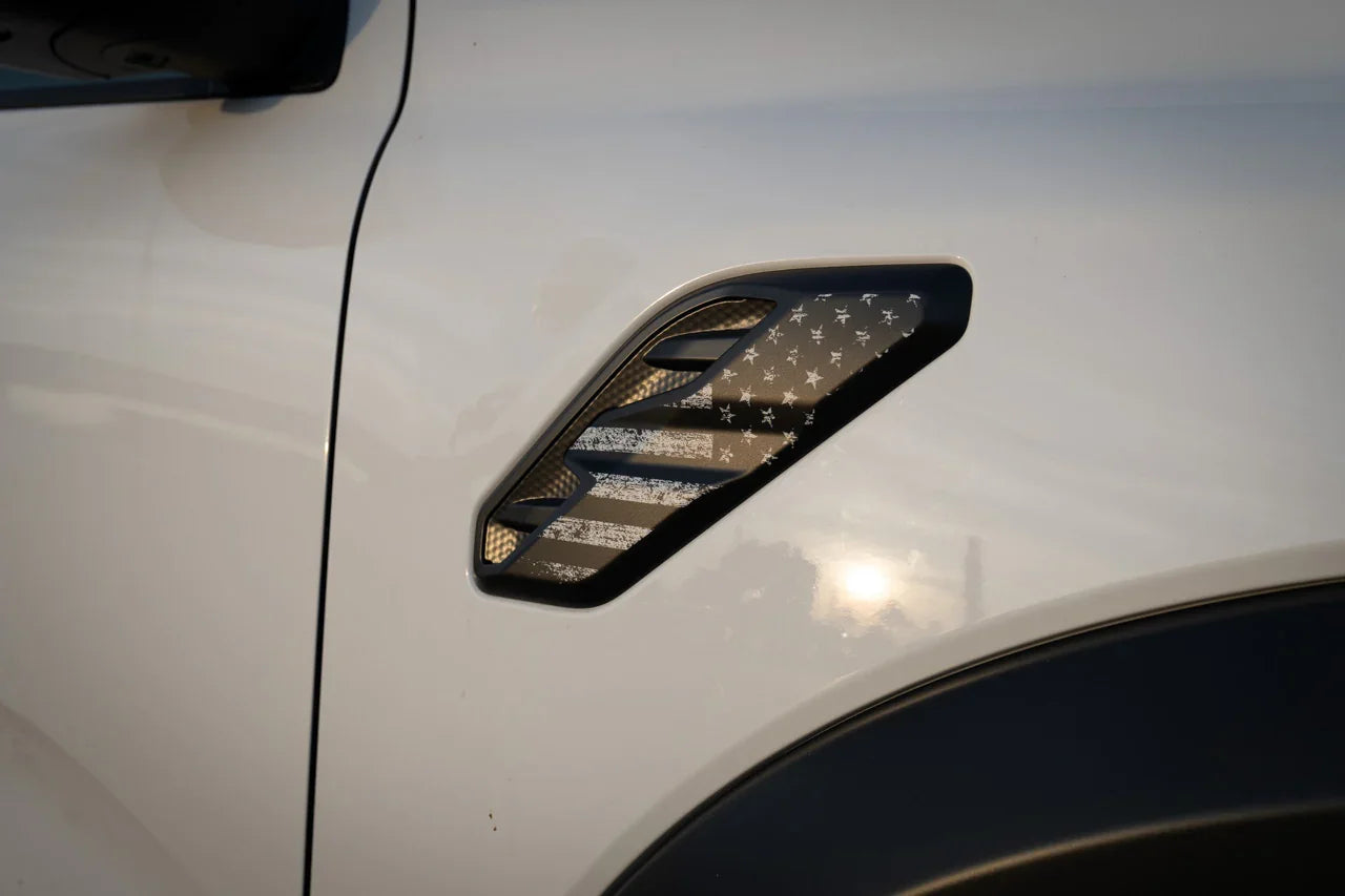 American Flag Fender Vent Overlays - 2024+ Ranger Raptor