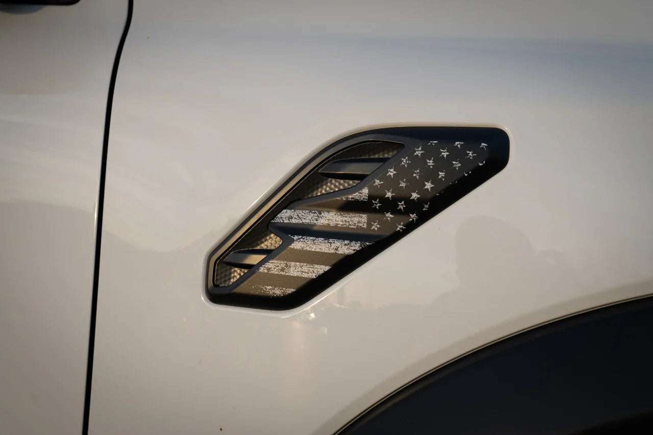 American Flag Fender Vent Overlays - 2024+ Ranger Raptor
