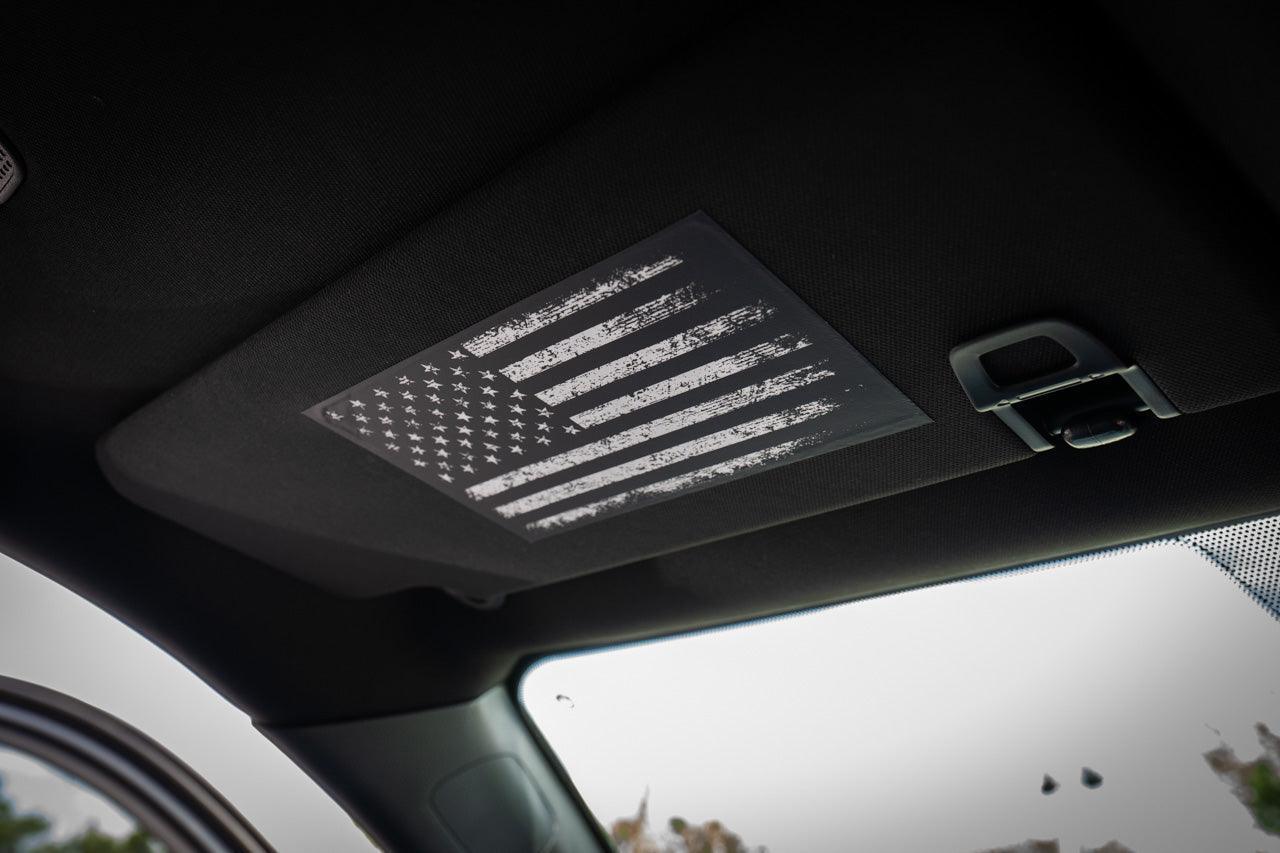 Sun Visor Airbag Label Distressed American Flag Overlays - 2024+ Tacoma