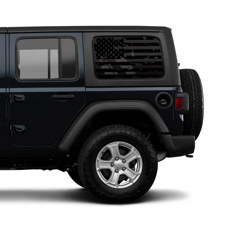 Grunge Flag Window Jeep Graphic