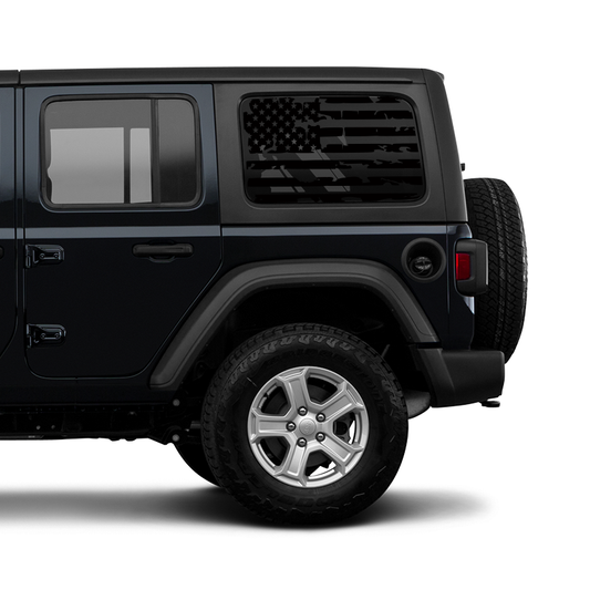 Grunge Flag Window Jeep Graphic