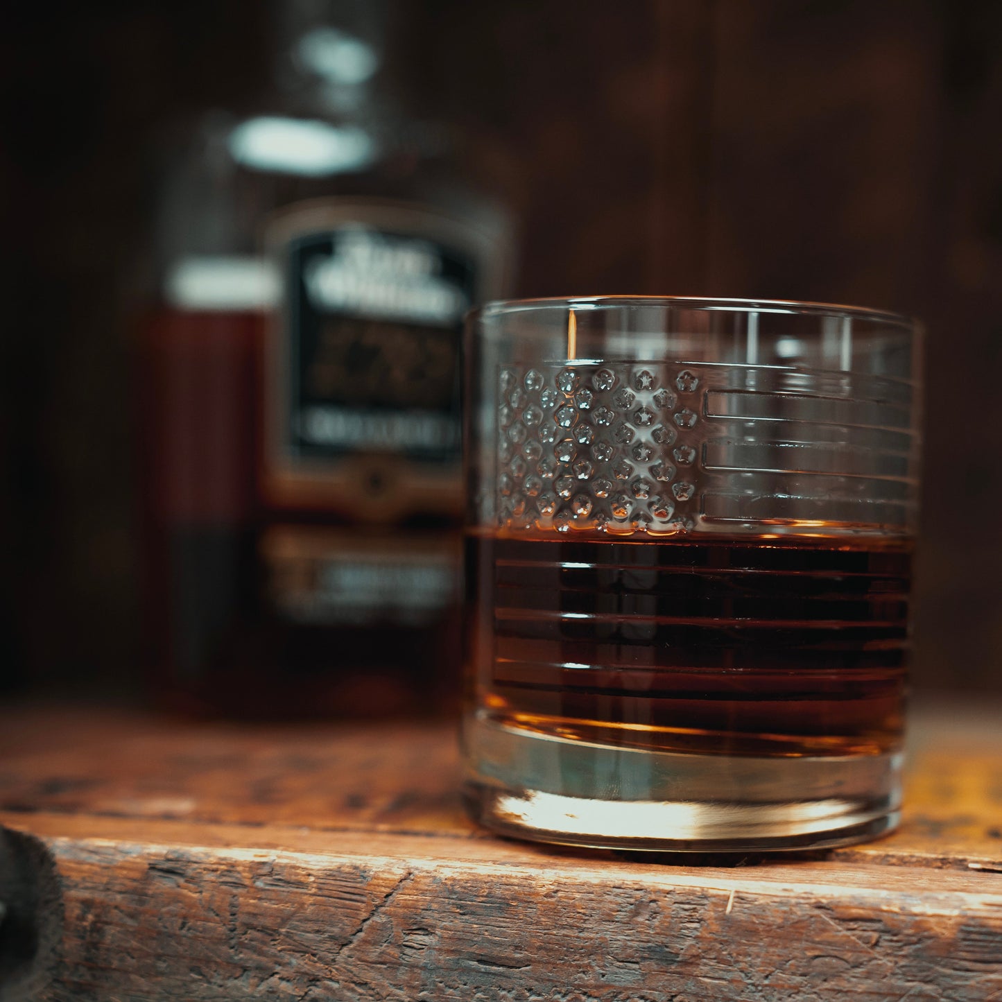 USA Flag Bourbon Glass