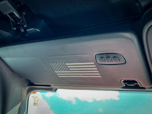 Flag Sun Visor Warning Overlays - 2021+ Bronco / 2024+ Ranger Raptor